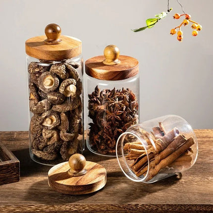 Heritage Wooden Lid Glass Jar