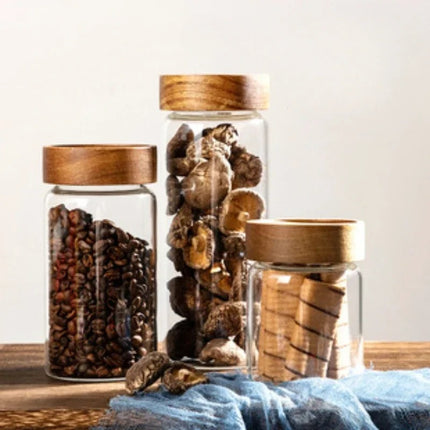Heritage Wooden Lid Glass Jar