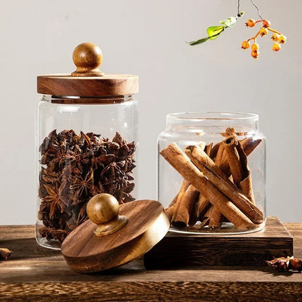 Heritage Wooden Lid Glass Jar