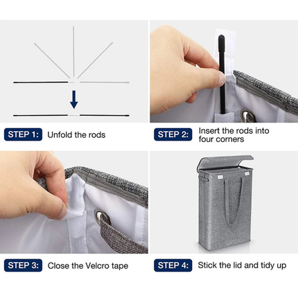 FoldPro Tall Laundry Hamper – Foldable Waterproof Clothes Basket with Handles